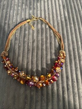 Vintage Ali Khan New York Crystal Multi Colored Faceted Cluster
Necklace